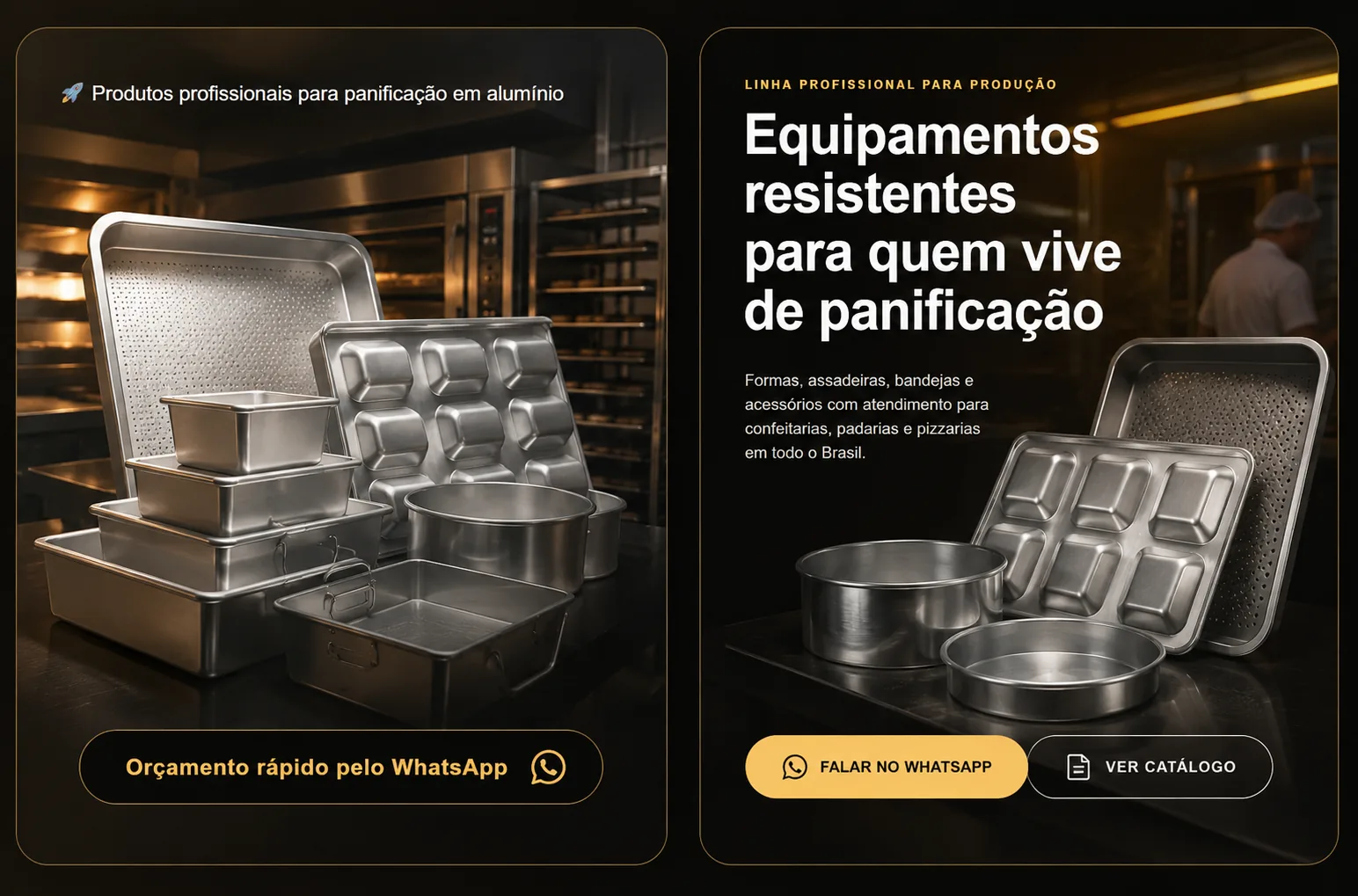 Produtos profissionais para panificação em alumínio